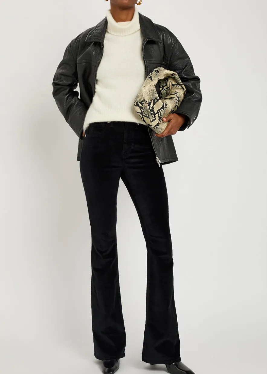 Beverly skinny flared-leg velvet jeans