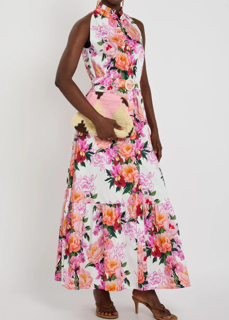 Biba floral-print belted cotton maxi dress