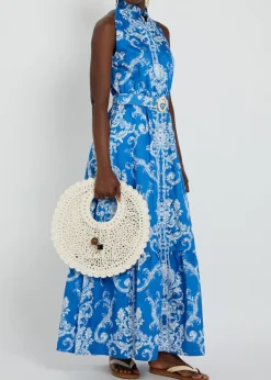 Biba printed belted cotton maxi dress