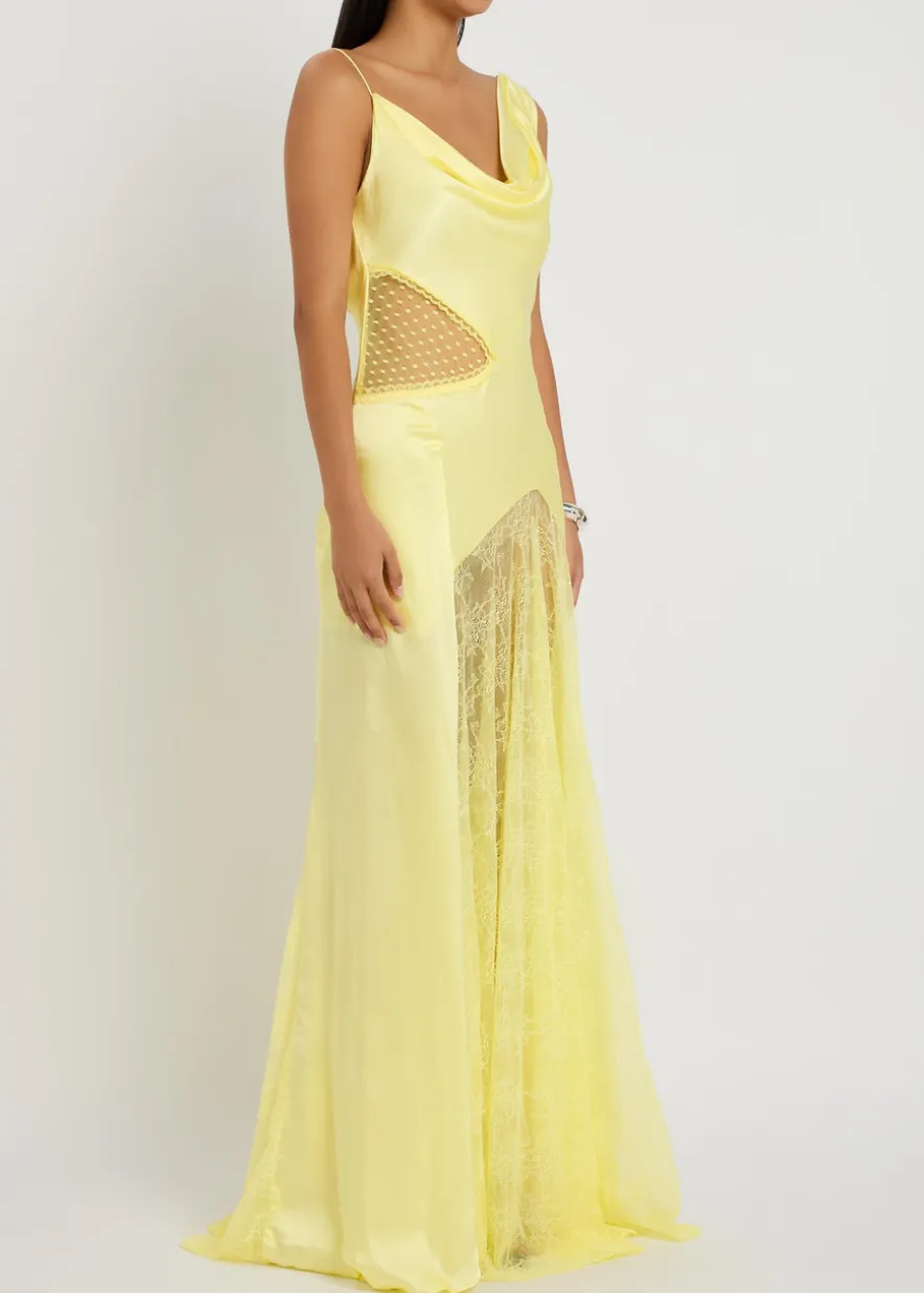 Bijou lace and silk maxi dress