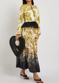 Bijoux feather-trim woven jacket