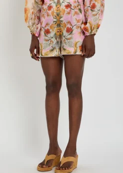 Bizzy floral-print ramie shorts