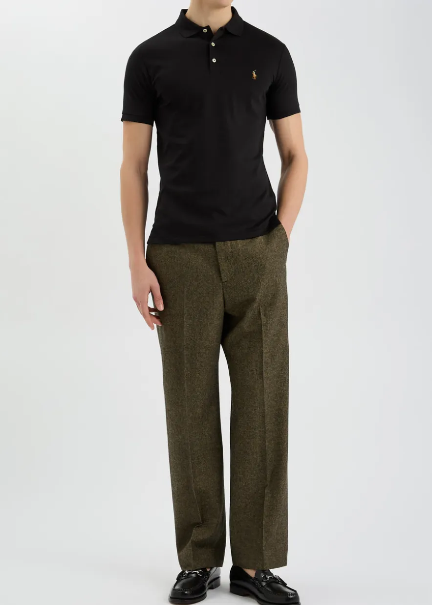 Black slim Pima-cotton polo shirt