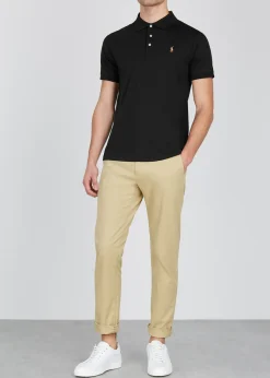 Black slim Pima-cotton polo shirt