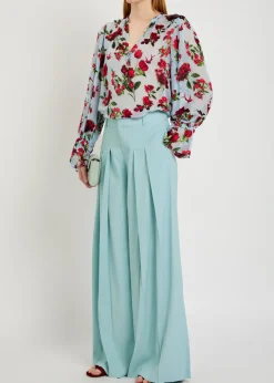 Blaire pleated wide-leg trousers