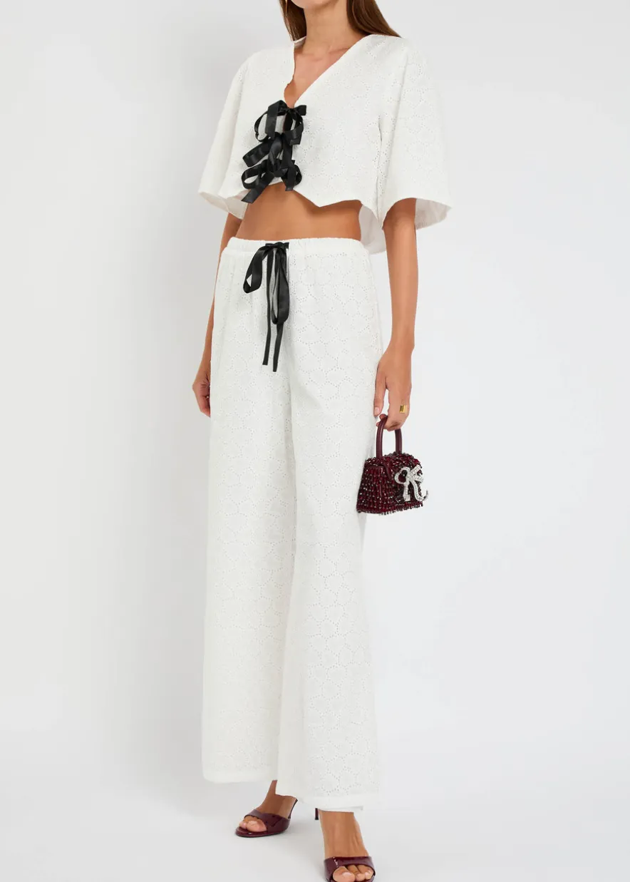 Blanca broderie anglaise cotton trousers