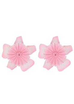 Bloom flower brass earrings