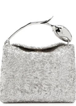 Bloom mini sequin-embellished top handle bag