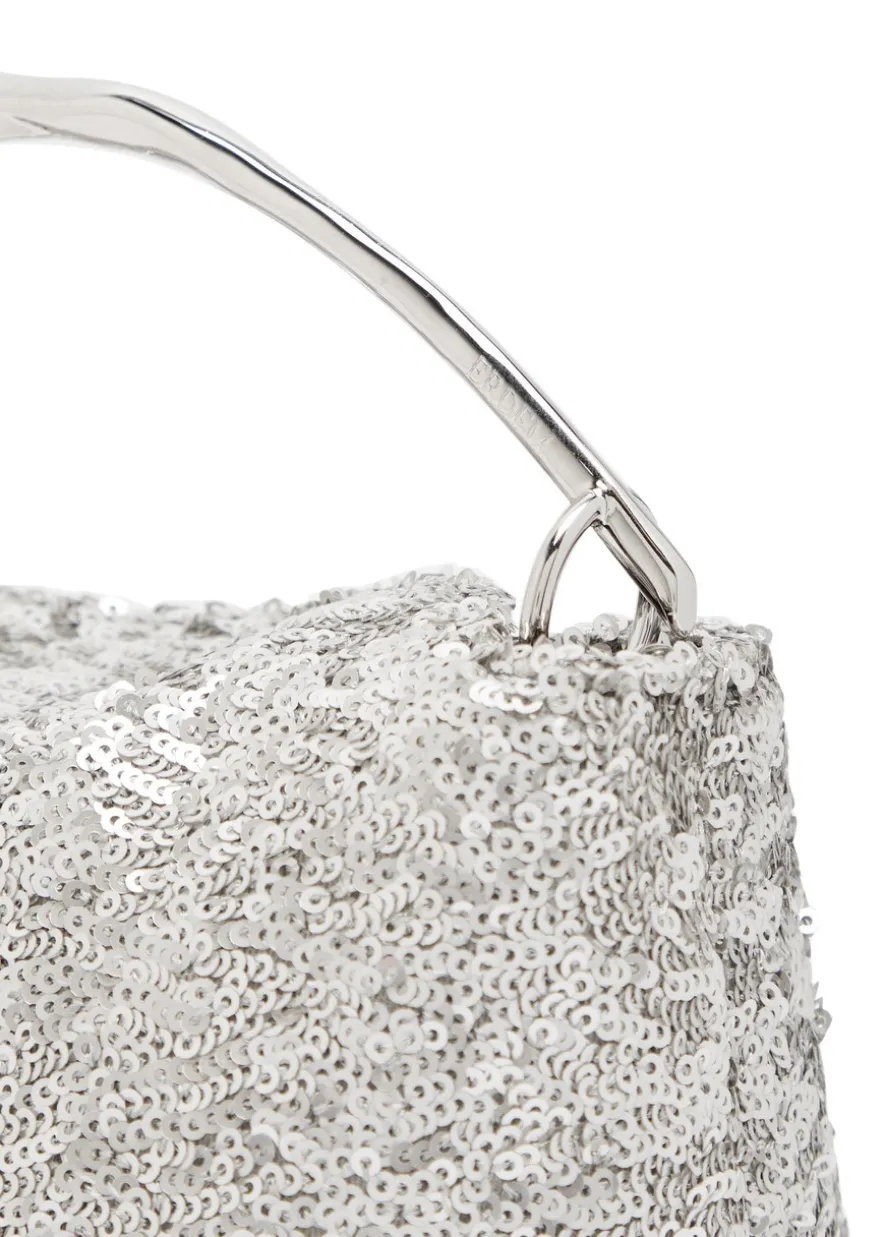 Bloom mini sequin-embellished top handle bag