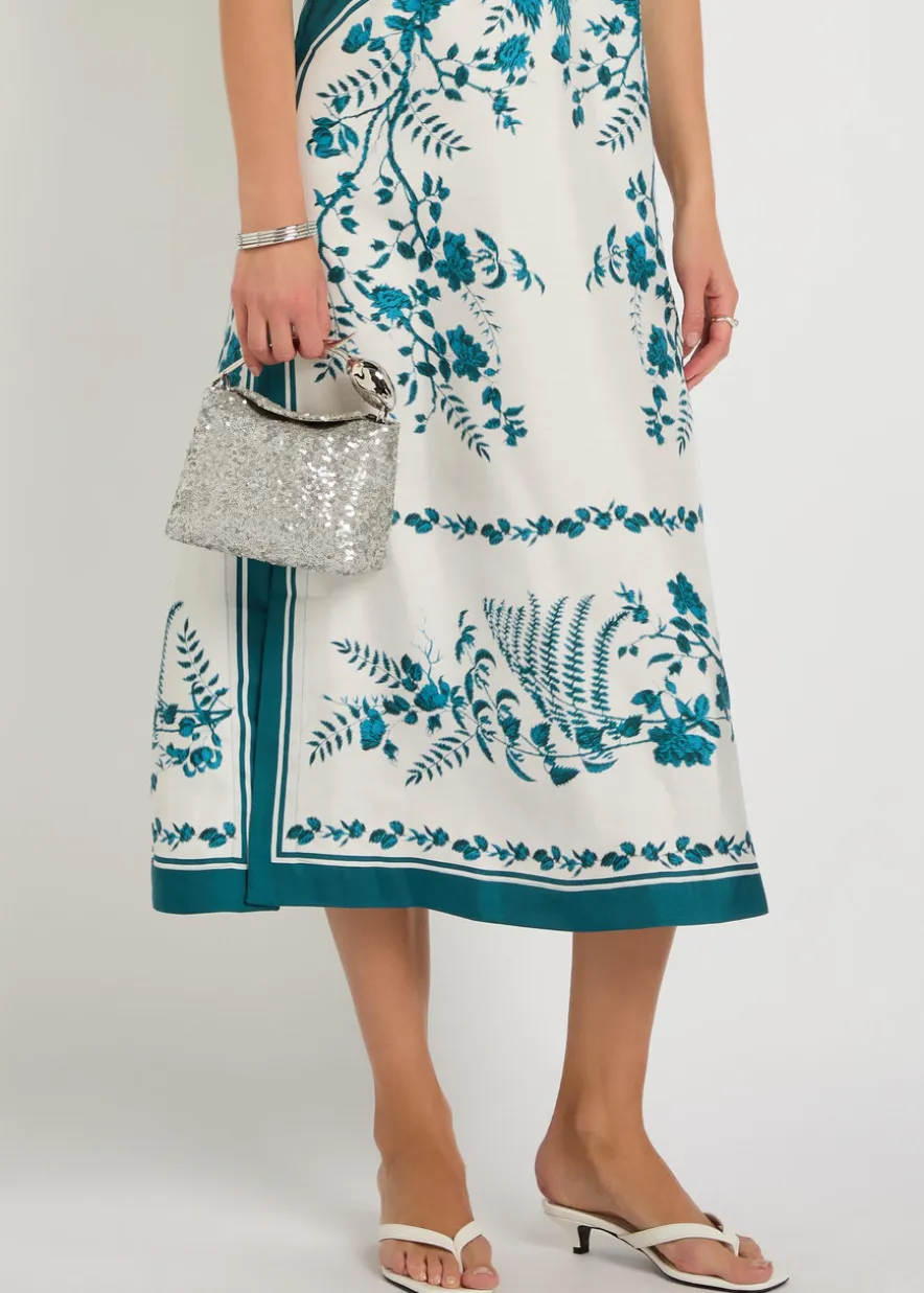 Bloom mini sequin-embellished top handle bag