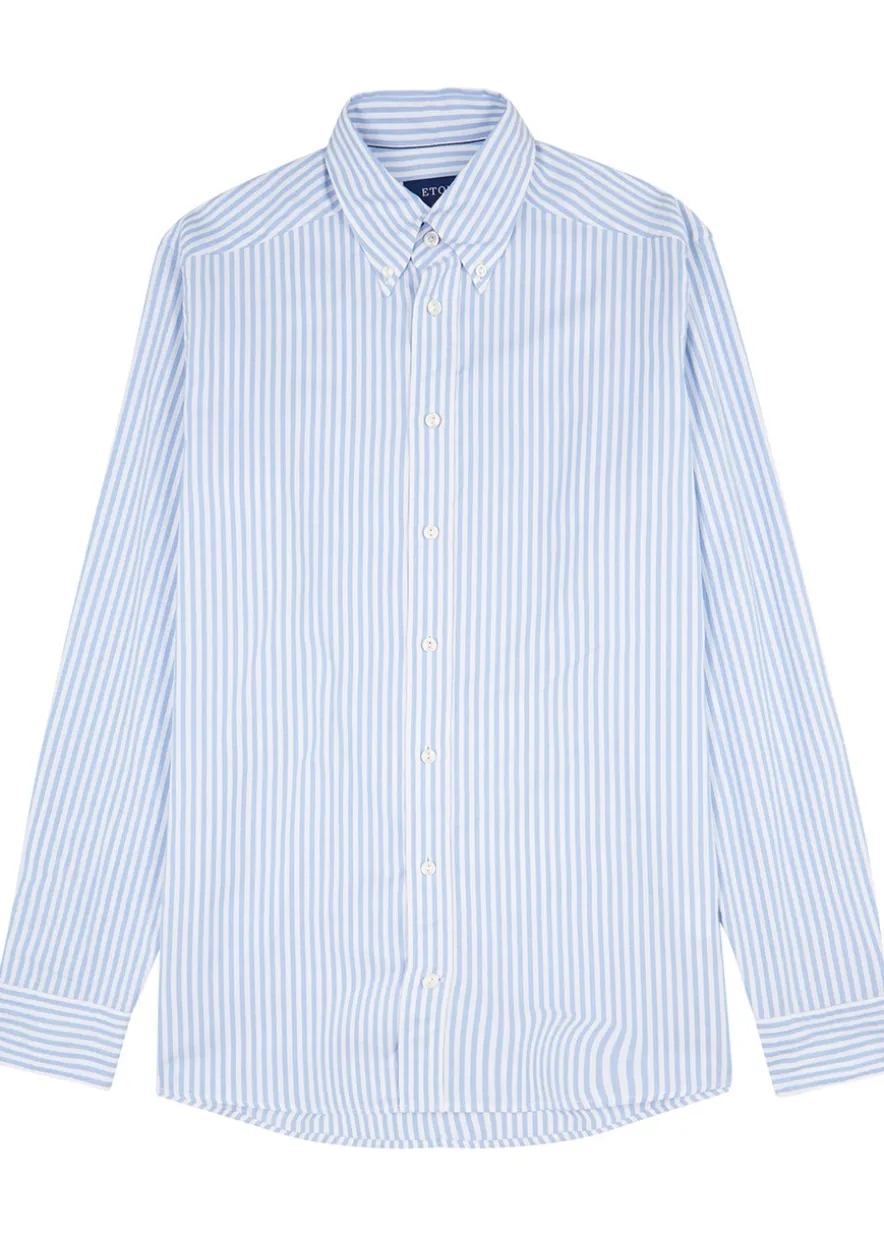 Blue striped cotton Oxford shirt