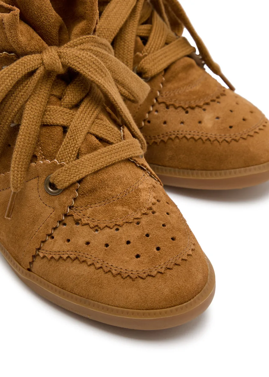 Bobby 50 perforated suede wedge sneakers