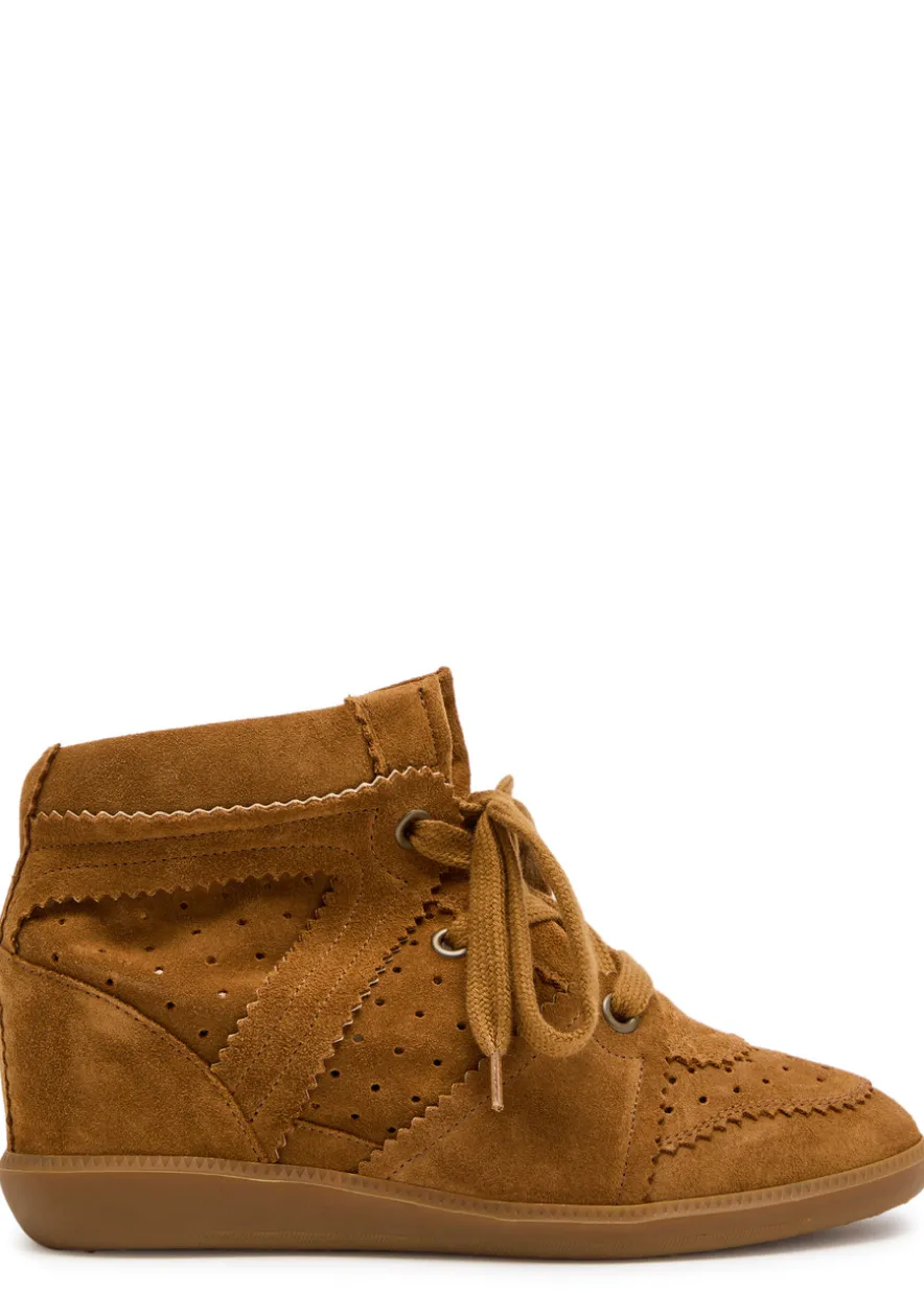 Bobby 50 perforated suede wedge sneakers