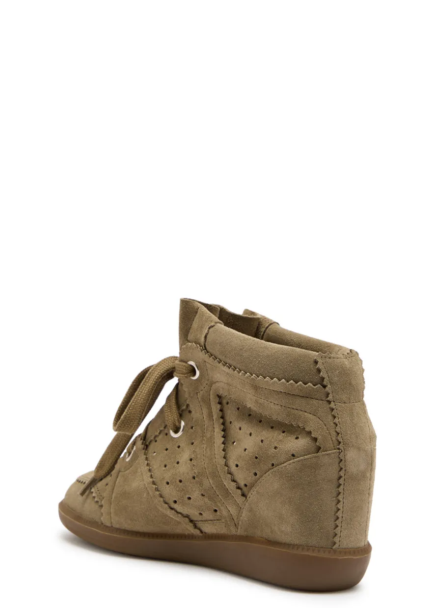 Bobby 50 perforated suede wedge sneakers