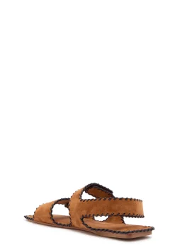Boden whipstitch suede sandals