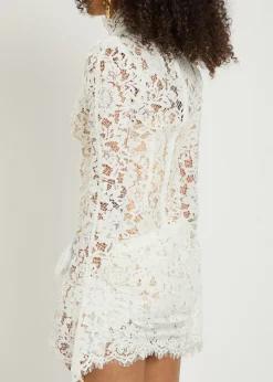 Bodita appliquéd guipure lace mini dress