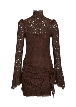 Bodita rose-appliquéd guipure lace mini dress