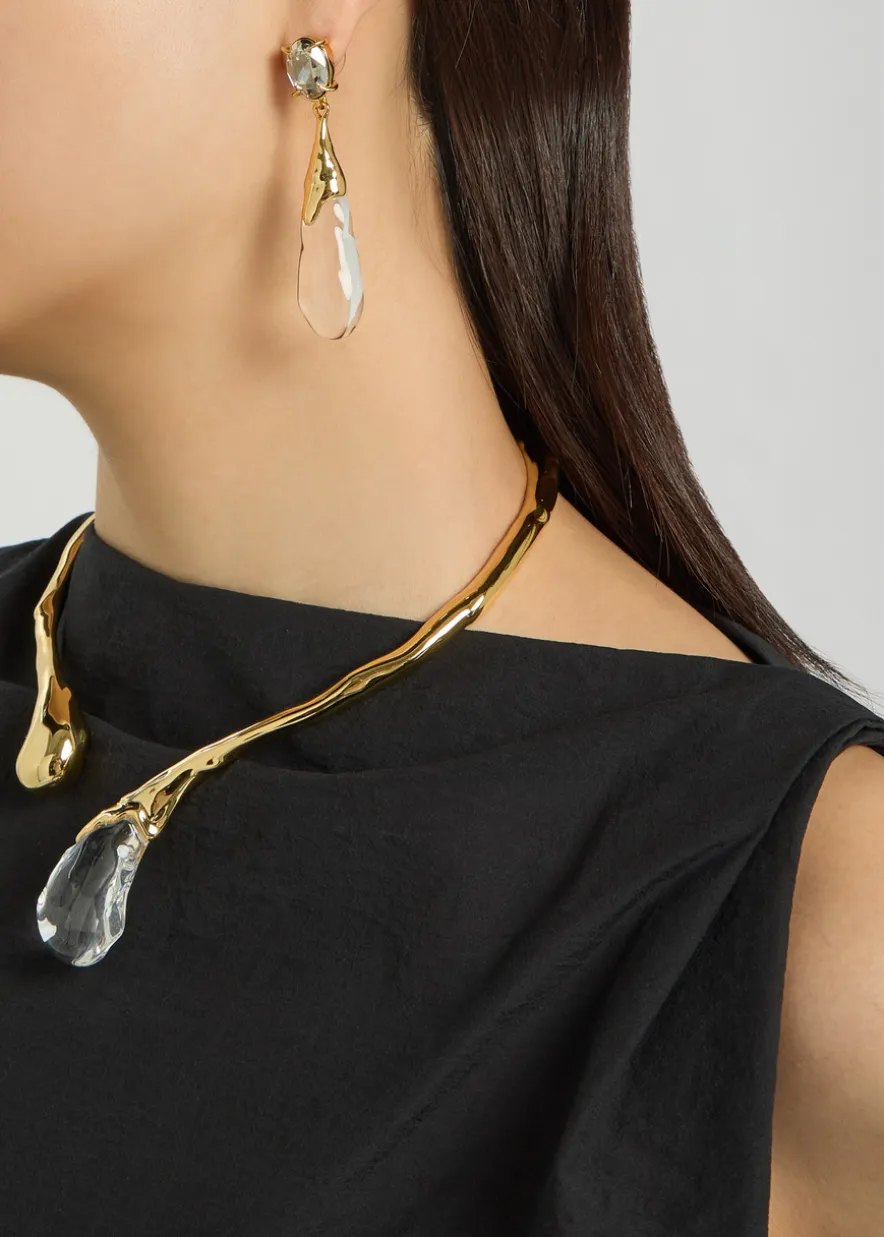 Bonbon 14kt gold-plated drop earrings