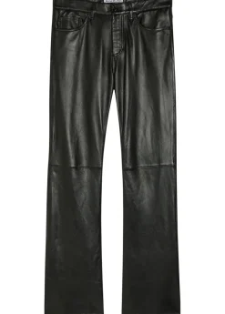 Bootcut leather trousers