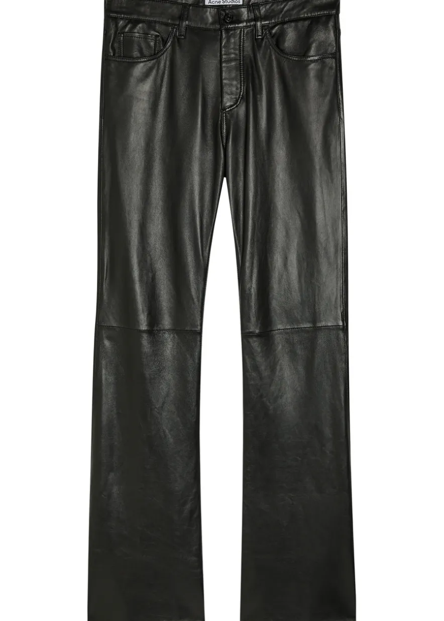 Bootcut leather trousers