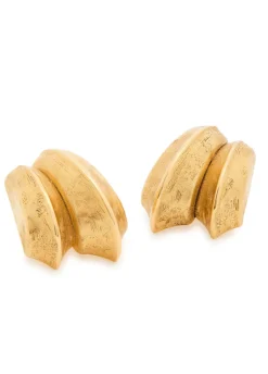 Bo Pointes Arrondies sculpted gold-tone earrings