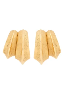Bo Pointes Arrondies sculpted gold-tone earrings