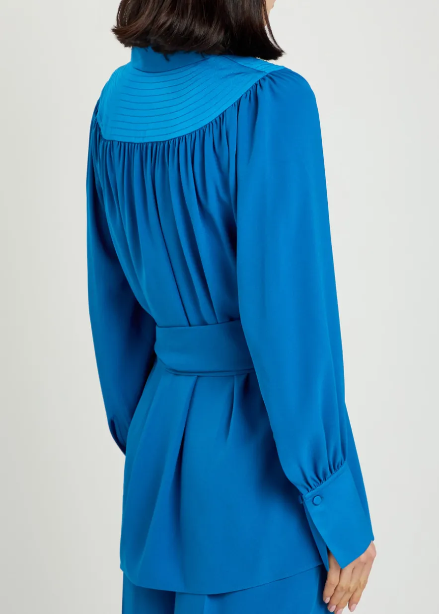 Bou belted crepe blouse