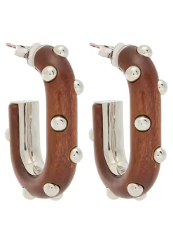 Boucle D' Oreill studded wood earrings