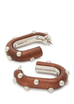 Boucle D' Oreill studded wood earrings