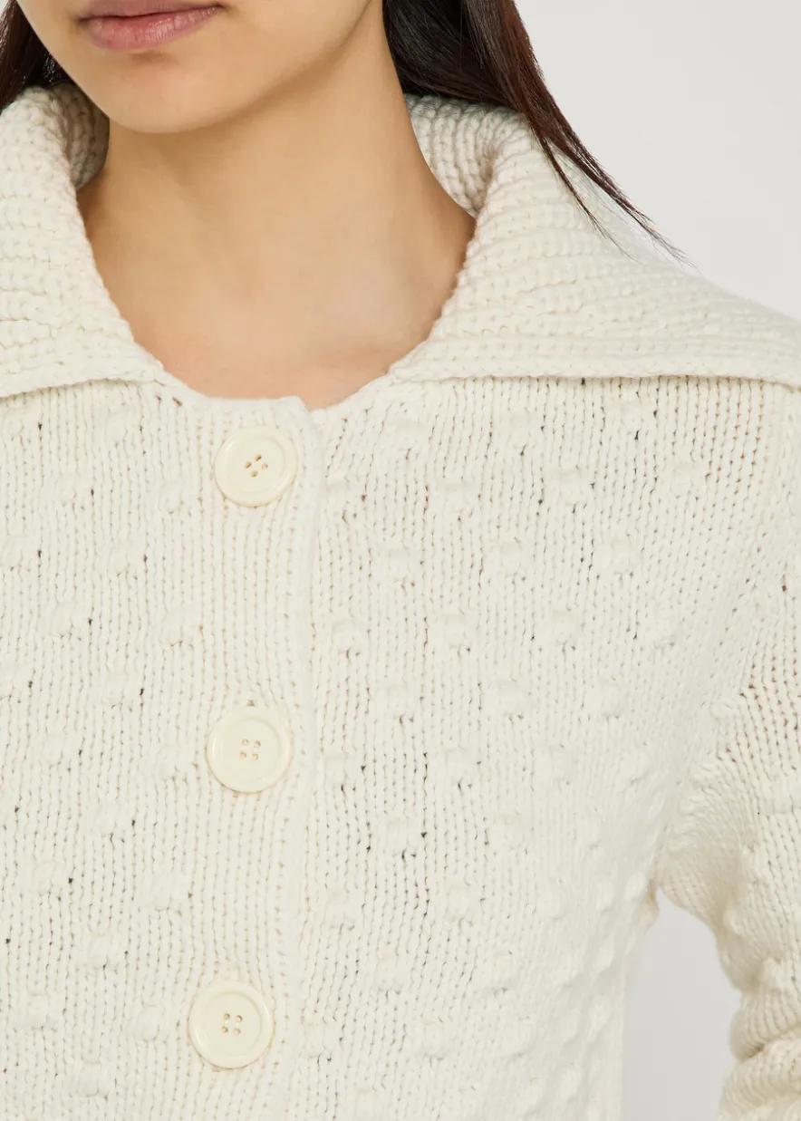 Bourgeois bobble-knit wool-blend cardigan