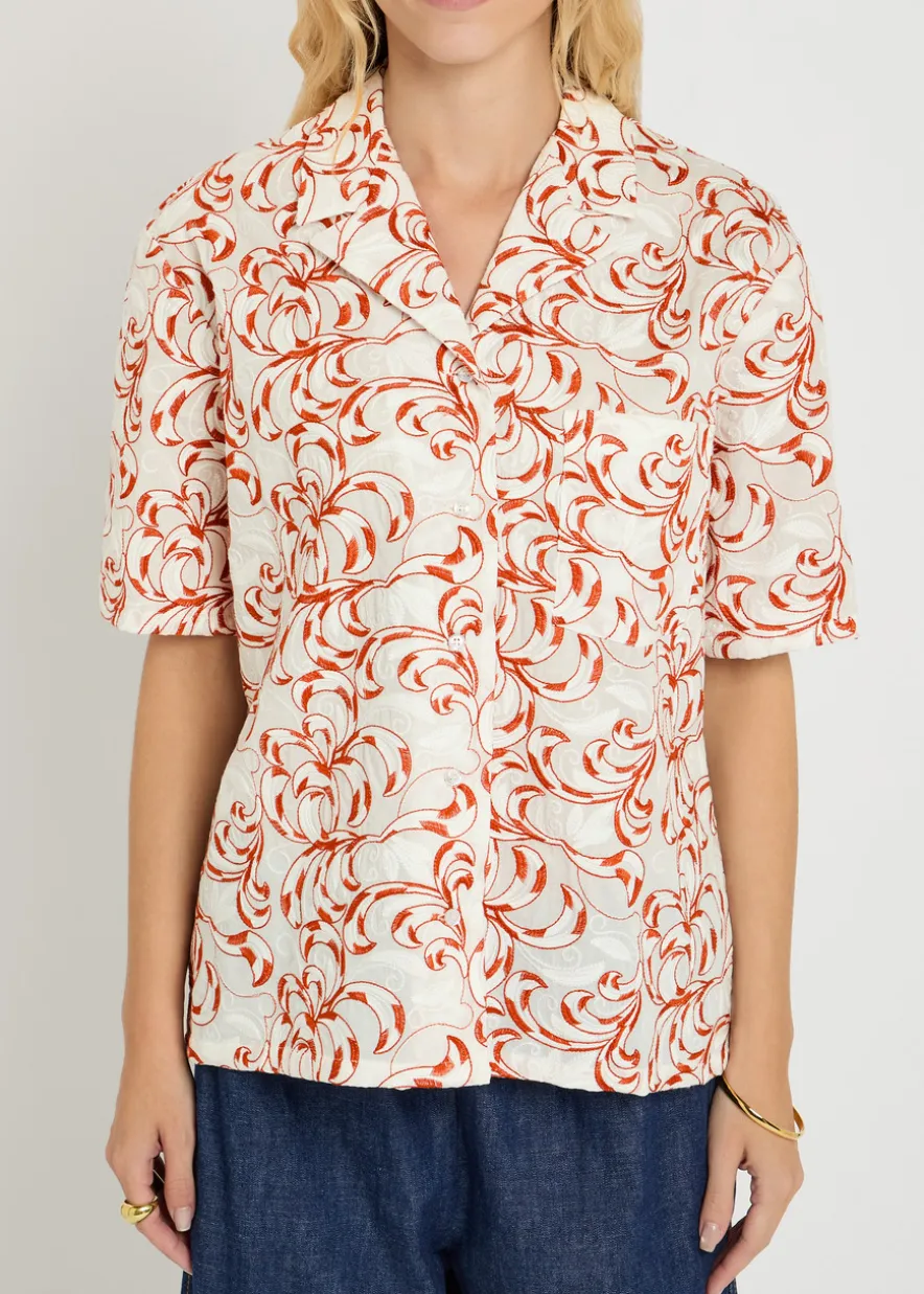Bowling embroidered woven shirt