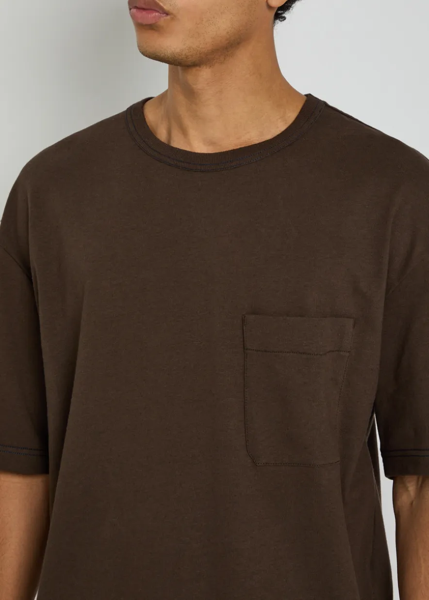Boxy cotton and linen-blend T-shirt