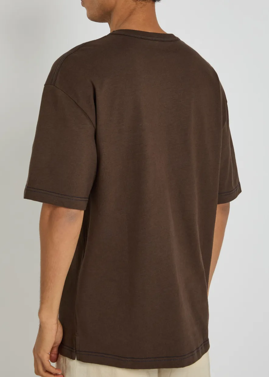 Boxy cotton and linen-blend T-shirt