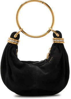 Bracelet suede top handle bag