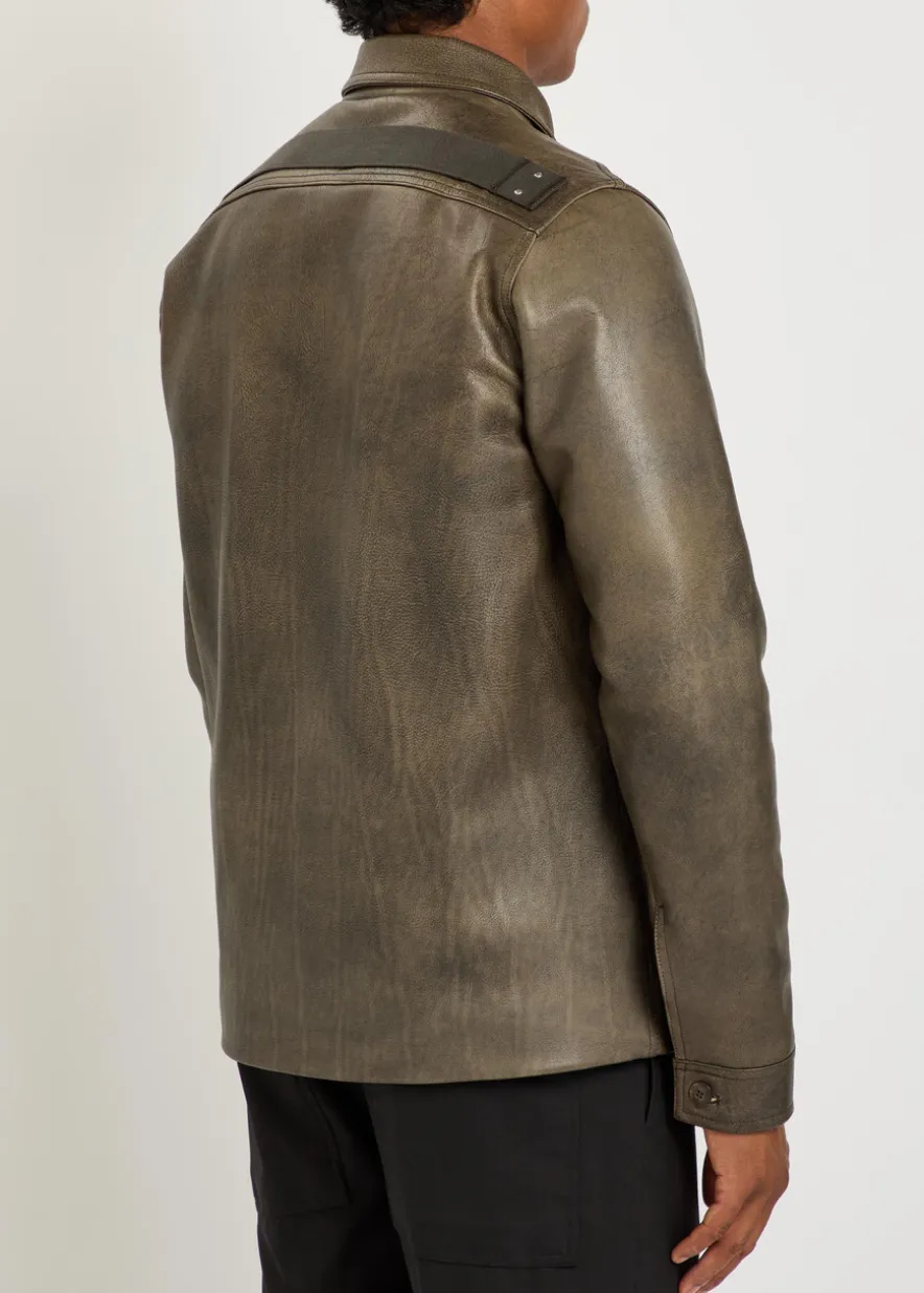 Brad grained leather jacket