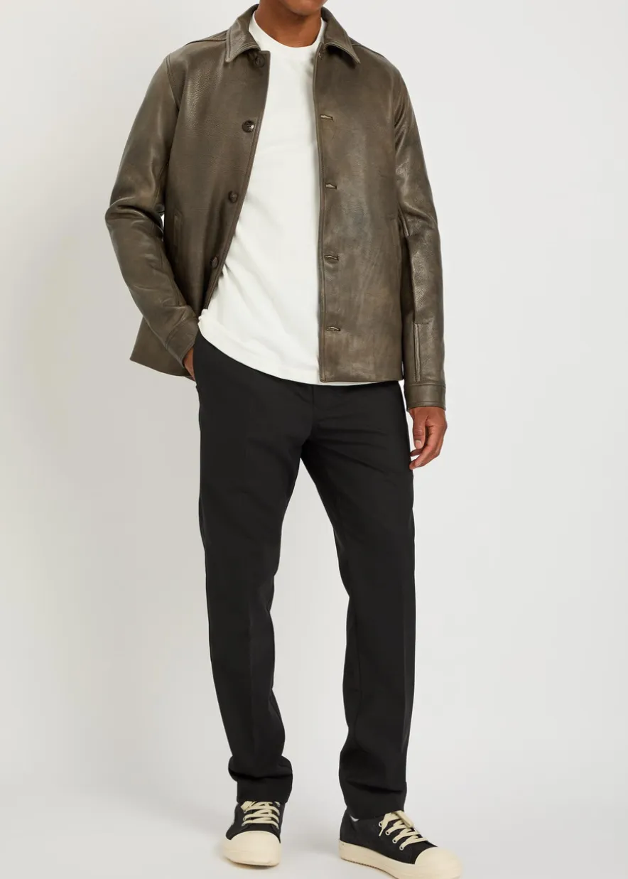 Brad grained leather jacket