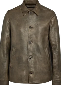 Brad grained leather jacket