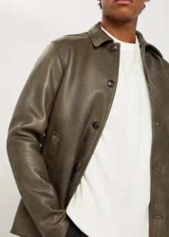 Brad grained leather jacket