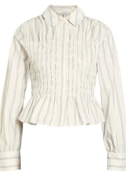 Bradshaw smocked cotton-poplin shirt
