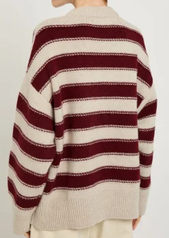 Braided striped cashmere jumper