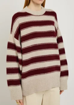 Braided striped cashmere jumper