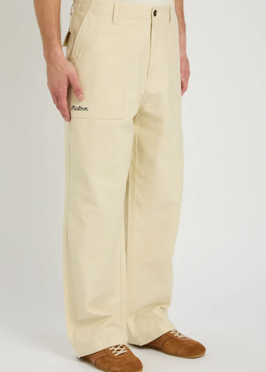 Braxton logo-embroidered cotton trousers