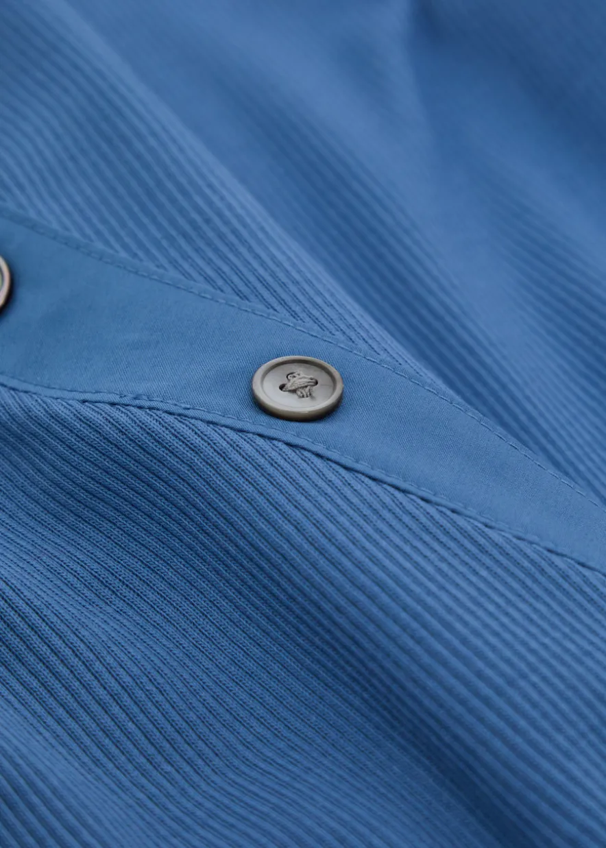 Brenner button-effect cotton-blend top