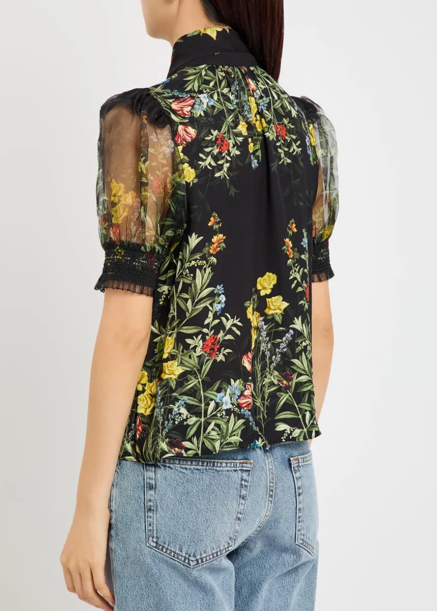 Brentley floral-print woven blouse