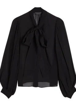 Brentley semi-sheer chiffon blouse