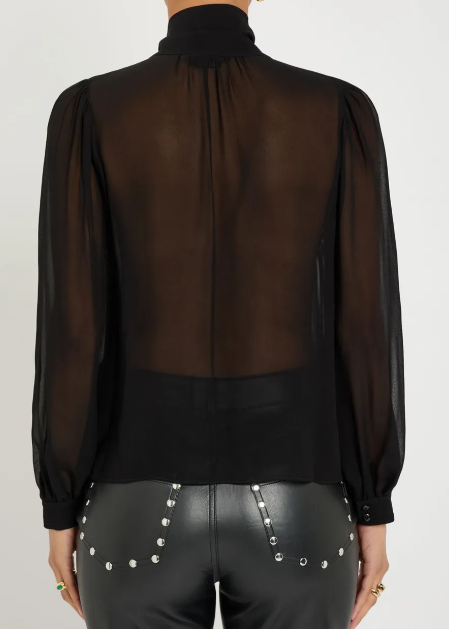 Brentley semi-sheer chiffon blouse