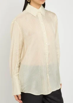 Bridget pinstriped satin shirt