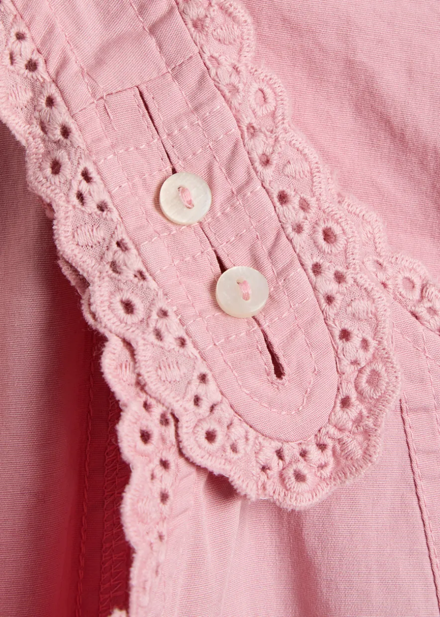 Bridgette embroidered stretch-cotton top