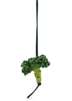 Broccoli crochet cotton-knit charm