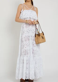 Broderie anglaise cotton-blend maxi dress